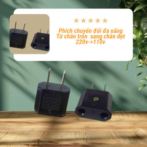 Phích chuyển đổi đa năng Shinsung Hàn Quốc - Chuyển từ phích cắm chân tròn sang chân dẹt chuyển từ điện áp 220v->110v