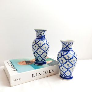 แจกัน เซรามิก แจกันพระ แจกันดอกไม้ ลายคราม ลายไทย 6นิ้ว 7นิ้ว 8นิ้ว