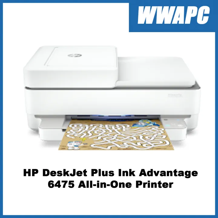 HP DeskJet Plus Ink Advantage 6475 All-in-One Print Scan Copy Wireless Inkjet Printer (5SD78B)