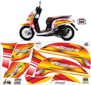 STICKER MOTOR STRIPING HONDA SCOOPY STIKER SEMI FULL BODY DECAL PREMIUM MURAH