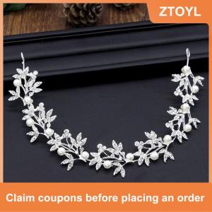 【ZTOYL】 Silver Bendable Pearl Crystal Bridal Hair Vine Wedding Headband Hair Accessories