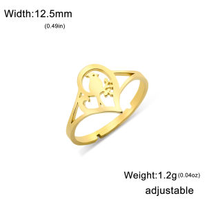 Skyrim nhẫn thép titan vòng chim tình yêu không đều trang sức thời trang Nhẫn nữ điều chỉnh được