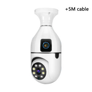 Bulb Dual Lens CCTV Camera 5G 8MP+8MP No WIFI Needed Connect To Cellphone Auto Tracking