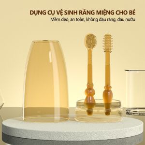 Bộ Rơ Lưỡi Bàn Chải Silicon Vệ Sinh Miệng Cho Bé 0-18 Tháng Bàn Chải Đánh Răng Cho Bé Silicon Rơ Lưỡi Silicon Siêu Mềm Mại Set Rơ Lưỡi Cho Bé 2 Chi Tiết Cho Trẻ Sơ Sinh