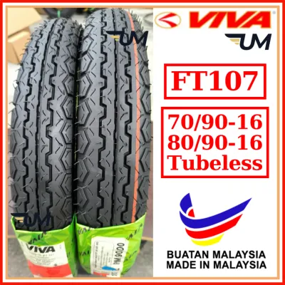 VIVA TUBELESS TYRE NOUVO SCOOTER FT107 BUNGA TT100 DUNLOP 70/90-16 80/90 TIRE TIUBLESS TAYAR SKUTER NOUVOS NOUVOLC S LC
