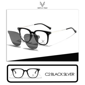Gentle Fawn Kacamata Clip On Blueray Free Clip 1 Lens Nylon HD Lens  Bentuk Kotak Bahan TR90+Metal Kuat Kokoh Bisa Minus 5624