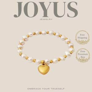 JOYUS Livia Titanium Stainless Steel 18K Gold Waterproof Love Heart Elastic Bracelet Birthday Gift Box