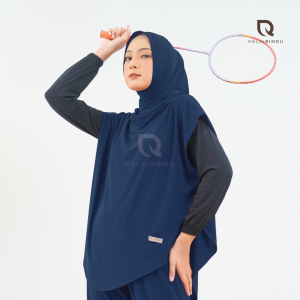 𝐇𝐄𝐋𝐀𝐈𝐑𝐈𝐍𝐃𝐔 - Hijab Sport Menutup Dada Outer Hoodie Kerudung Olahraga Royal Jersey Premium