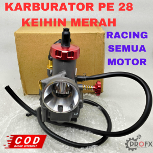 KARBURATOR PE28 KEIHIN MERAH BALAP RACING UNIVERSAL SEMUA MOTOR KUALITAS ORIGINAL ASLI THAILAND