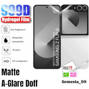 Anti Gores MATTE A-GLARE Front/Back SAMSUNG Z Flip6 /Z Flip5 /Z Flip4 /Z Flip3 /Z Flip2 /Z Flip1 Hydrogel Gel Jelly Doff Gelap Hitam Licin Halus for Game Gaming Glass Full Screen Protector Pelindung Layar Depan Belakang Murah Baru ZFlip Flip 5 6 4 3 2 5G
