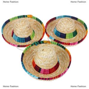 [COD] Home Fashion Mini Pet Dogs Straw Hat Sombrero Cat Sun Hat Beach Party Straw Hats Dogs Hat