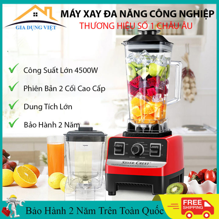 Máy xay sinh tố công nghiệp công suất lớn thế hệ mới . Máy xay đa năng xay đá bào ,xay thịt cá, máy xay sinh tố. Bảo hành 24 tháng  ,lỗi đổi mới 7 ngày .