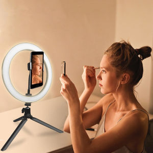 RING LIGHT LED SELFIE VLOGGER LIVESTREAMER TIKTOK RINGLIGHT 26 CM + STAND TRIPOD + HOLDER HP