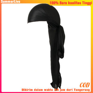 Durag Kepala / Bandana Durag Ekor Panjang Hip Hop Topi Du-Rag Ikat Kepala Breathable Hitam Putih