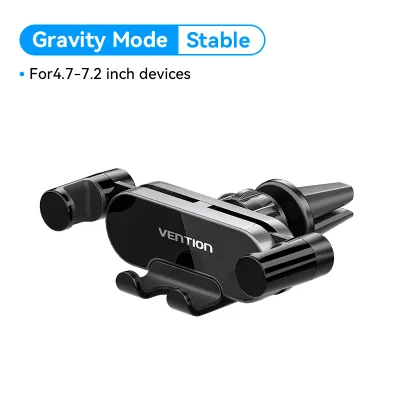 Vention Car Phone Holder Gravity For Car Air Vent Mount Dashboard Mobile handphone stand holder car for 4-7.2 inch Samsung Xiaomi Huawei iPhone 16 15 14 13 Metal Phone Hold