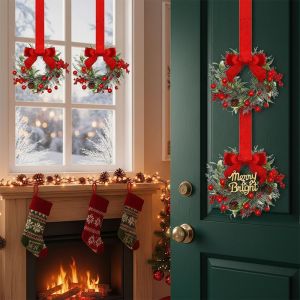 Christmas Wreath Small Window Living Room Flower Basket Fashion Berry Focus on Home Decoration