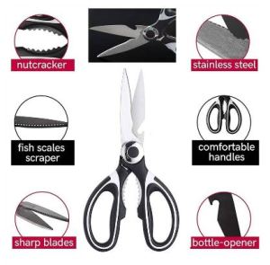 Utility Scissor Multifunctional Stainless Steel 4in1 Nut Cracker Peeler Pruner Bottle Opener Stainless  Keimav