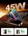 Car Charger USB C Adapter 45W 4-Port USBC Car Charger for iPhone 16 Fast Charging. 