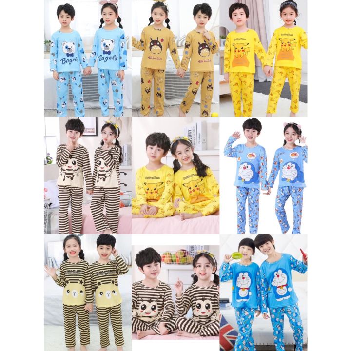 ชุดนอนเด็กลายการ์ตูนแขนยาวนื้อผ้าใส่สบาย95cm-135cm พร้อมส่งจากไทย ...