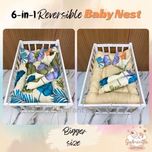 6in1 Jumbo Reversible Baby Nest Bed Set Canadian for Newborn Baby Girls and Boys | Crib not included