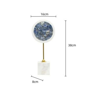 xpkQ Crystal Handicraft Geometric Round Marble Statue Blue Stone Decorative Figurines Crystal Ornaments Home Decoration Accessories Q3P9R