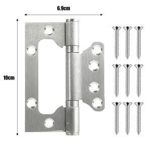 Stainless Steel Door Hinges Folding Butt Hinges with Mount Screws Mother Child Hinge for Wooden Door Window Hardware Accessories