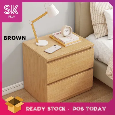 SKplus 40cm Simple Modern 2 Drawers Bedside Table Small Storage Dresser Bedside Cabinet For Bedroom - Fulfilled by SKplus