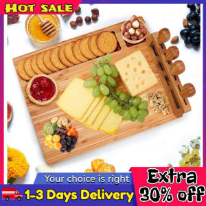 Bamboo Cheese Board Wood Cheese Board 1PC Tableware Cheese Plate Set Western Cutlery Fork Dessert Fruit Pizza Plate Multifunctional Plate