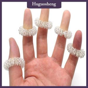 [huguosheng] 10pcs Stainless Steel Finger Massage Ring Acupuncture Ring Therapy Relax Blood