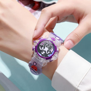 New Kuromi Led Watch Electronic Watch for Students Cartoon Childrens Watch Colorful Flashing Music Electronic Watch