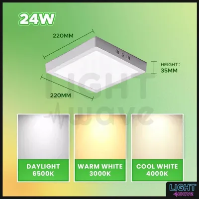 [SIRIM] LED SURFACE DOWNLIGHT 18W/24W/30W ROUND/SQUARE SURFACE MOUNTED LED PANEL LIGHT