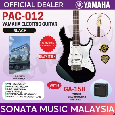 [READY STOCK] YAMAHA MUSIC ORIGINAL PAC-012 PACIFICA ELECTRIC GUITAR (BLACK) WITH GA-15 II AMPLIFIER