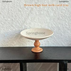 [COD] Springhooe 1Pcs Dollhouse Miniature Pattern Tray Model Mini Meal Plate High Foot Fruit Plate Toys DIY Accessories