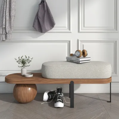 [Cozy ]Nordic Solid Wood Shoe Changing Stools Simple Living Room Sofa Storage Bench Creative Ottomans Bed End Stool