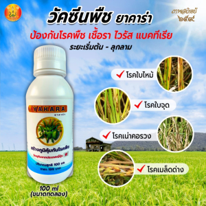 ยาคาร่า YAKARA ขนาด 100 ซีซี วัคซีนพืช ป้องกันโรคพืชจากเชื้อรา ไวรัส แบคทีเรีย