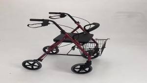 Foldable Wheelchair For Portable Rollator Walker With Toilet Travel Foot Rest