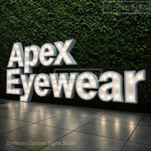 Multiple Colors Signs for Businesses Brand Logo Custom LED Signboard Apex Eyewear Letters Light Illuminated Poster Sign