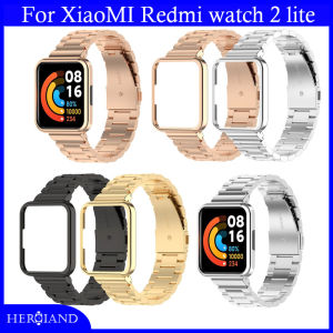 สําหรับ Xiaomi Redmi Watch 2 Lite สายนาฬิกาสแตนเลสพร้อมกรอบเคสเปลี่ยนสายรัดข้อมือ