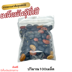 จำนวน 100 -500เม็ด/ซอง เมล็ดพันธุ์ถั่วปีเขียว ม่วง ถั่วพื้นบ้านภาคอีสาน ฝักใหญ่ หวาน กรอบ อร่อย