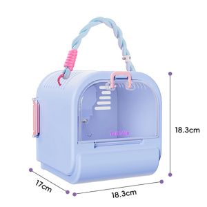 CRUSHES Breathable Hamster Carrier Cage Large Space Plastic Small Pet Ventilated Cage Cute Visible Hamster Carry Case Guinea Pigs