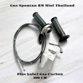 PAKET GAS SPONTAN MINI RM + KABEL SERAT 190 CM + SET KIRI KANAN HAND GRIP QUALITY ORIGINAL GAS SPONTAN RM MINI FREE BAUT UNIVERSAL MATIC BEBEK JUPITER MX BEAT VARIO FINO LEXI GENIO NMAX PCX FZR MIO SCOOPY VEGA GAS KABEL GAS SPONTAN GAGANG MOTOR. 