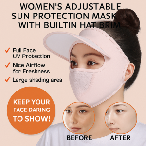 Brim Full Cover Sun-Proof Ice Silk Mask Breathable Anti-tan Washable Cycling Mask Sunscreen Full Face Cover
