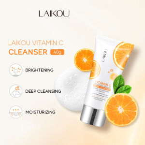 LAIKOU Vitamin C Brightening Anti-Aging Facial Cleanser Foam Facial Wash Oil Control Glowing Skin 40g