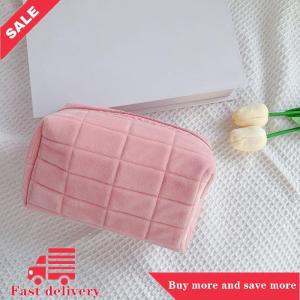 [COD] Dễ Thương Lông Trang Điểm Túi Cho Phụ Nữ Dây Kéo Lớn Rắn Màu Mỹ Phẩm Túi Du Lịch Make Up Túi Vệ Sinh Cá Nhân Rửa Pouch Sang Trọng Bút Pouch