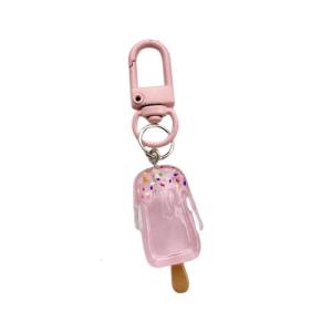 Cute Cartoon Ice Cream Keychain Sturdy Resin Key Ring For Bag Charm Accessory Perfect Gift For Friend Kids Birthday Party