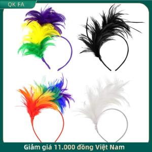 QK FA ✨ Đầy Màu sắc Mardi Gras lông Headband flapper headpiece dành cho người lớn bên trang phục phụ kiện tóc