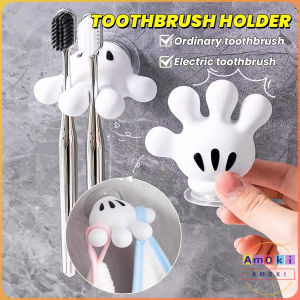 Amoki【Ready in Stock】 Creative Hand Shape Wall Hanging Toothbrush Holder Paste Hooks Home Decor