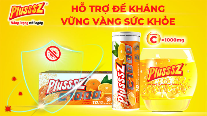 PLUSSSZ C1000 bổ sung 1000mg VITAMIN C hỗ trợ tăng đề kháng, tăng cường hệ miễn dịch