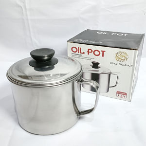 Oil Pot Filter 1.3 Liter / Gelas Saringan Minyak Stainless Steel / Oil Pot Wadah Saringan Minyak
