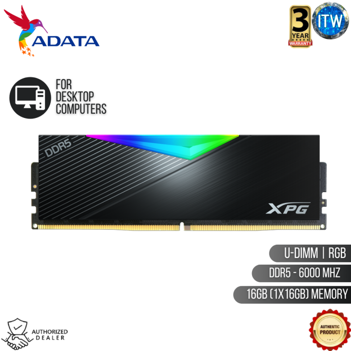 Adata XPG Lancer RGB 16GB (1x16GB) DDR5 6000MHz Memory Module — Black ...